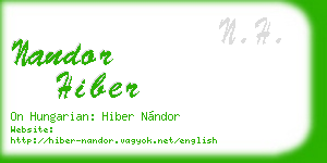 nandor hiber business card